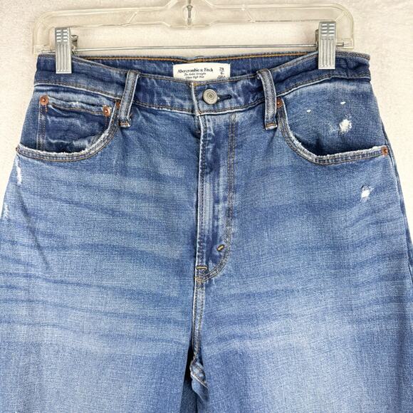 Abercrombie & Fitch Curve Love The Ankle Straight Ultra High Rise Distressed 6R - Picture 3 of 14